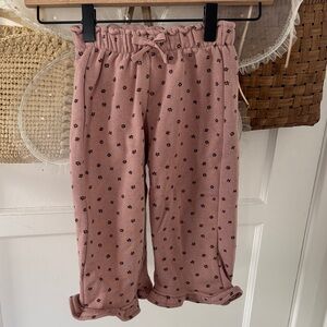 Zara Ruffle Hem Pink Floral Patterned Pants